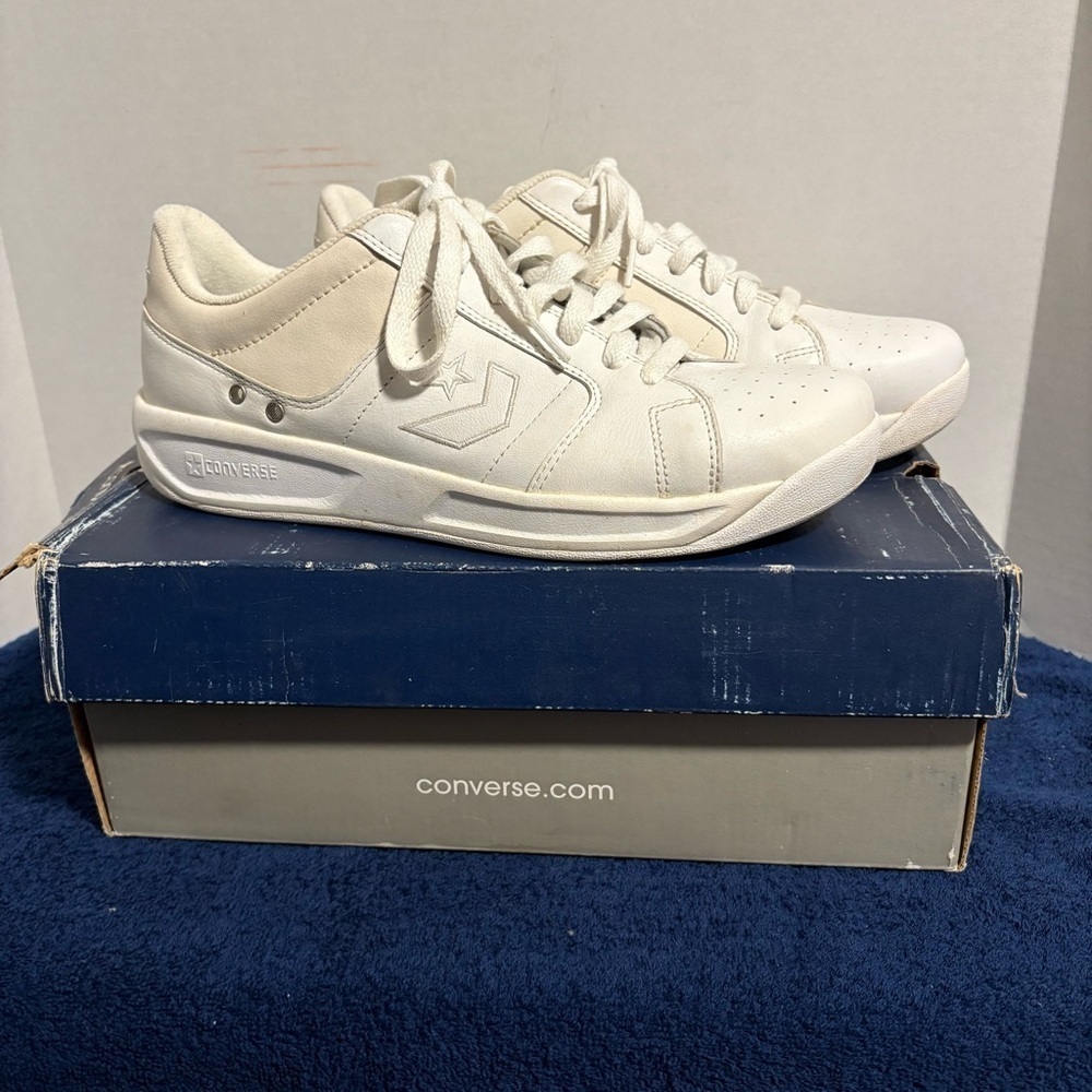 Vintage Y2K 90’s Converse White Leather Cardinal Ox 5J776 Women’s 10.5 Sneakers - Picture 2 of 8
